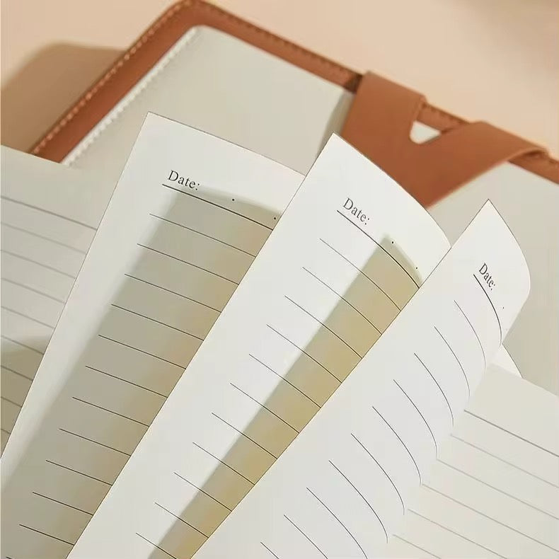 A5 PU Leather Notebook with V-Type Buckle Closure
