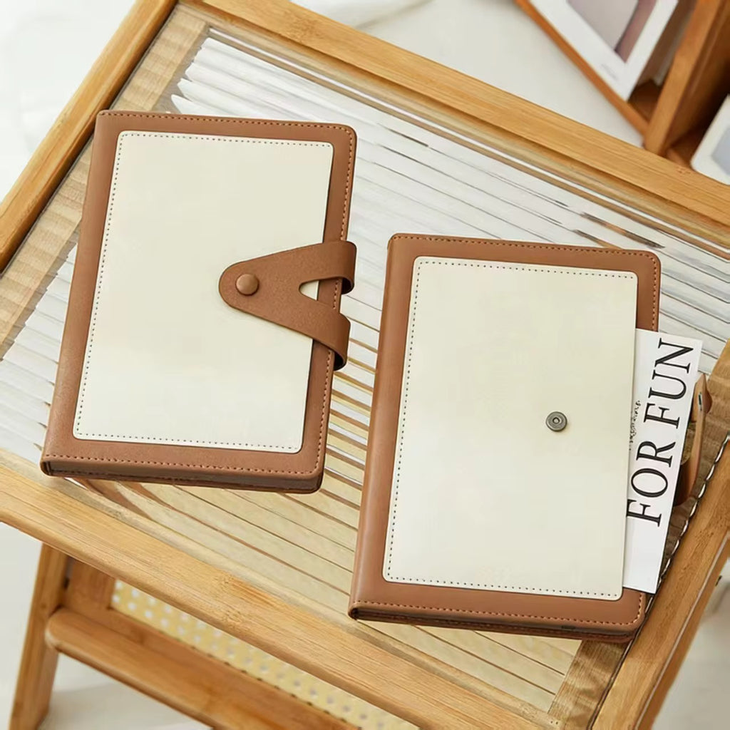 A5 PU Leather Notebook with V-Type Buckle Closure