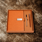 Premium A5 Leather Diary Gift Set with Magnetic Closure & Pen (Customizable)
