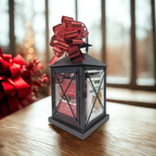 Elegant Black Lantern Gift Basket Kit  – Metal & Glass Hampers with Gourmet Snacks