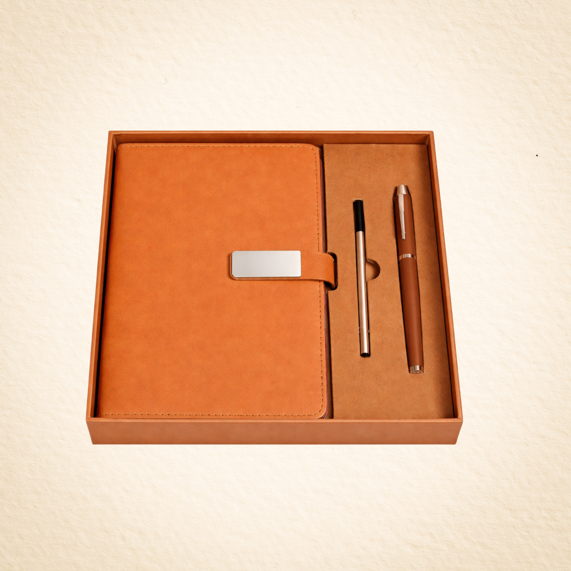 Premium A5 Leather Diary Gift Set with Magnetic Closure & Pen (Customizable)