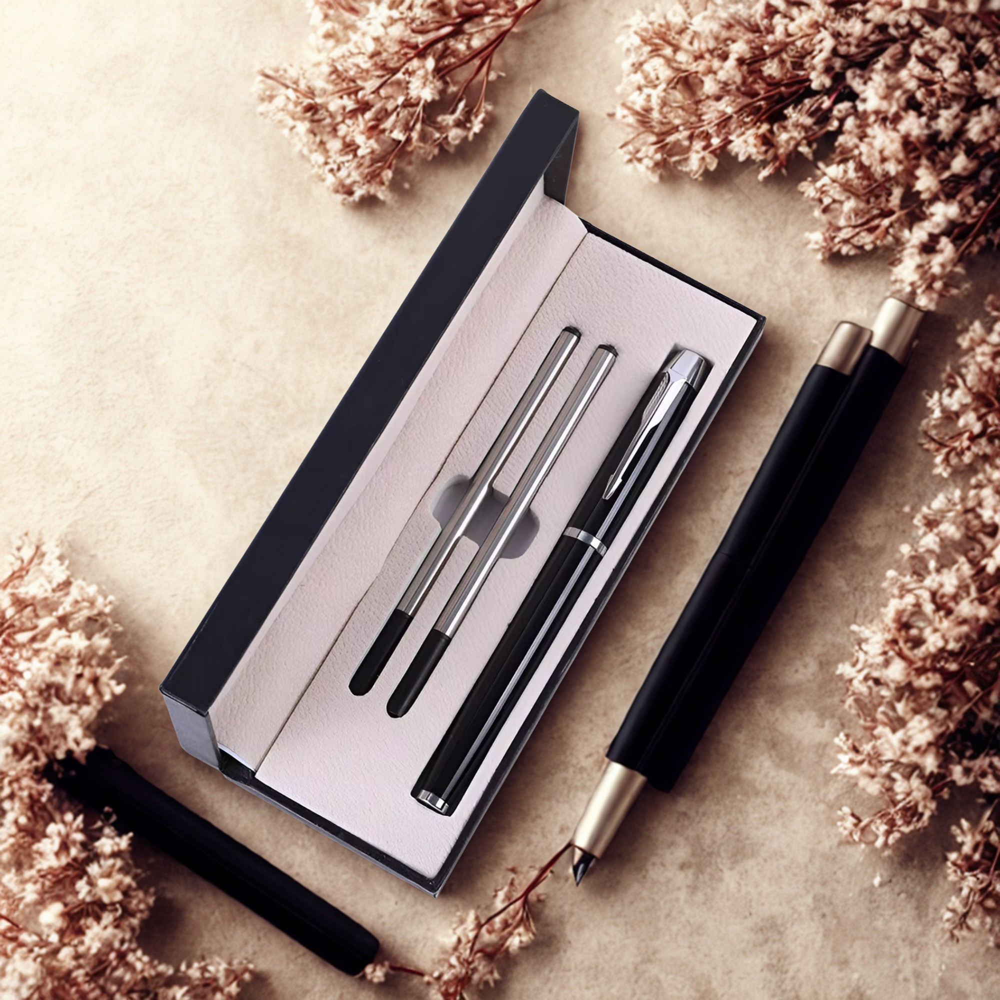 Luxury Metal Pen Gift Set with Box – Executive Ballpoint Pen Set (Custom Logo Available)